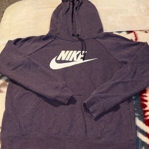 Nike Dark Purple Hoodie with White Swoosh